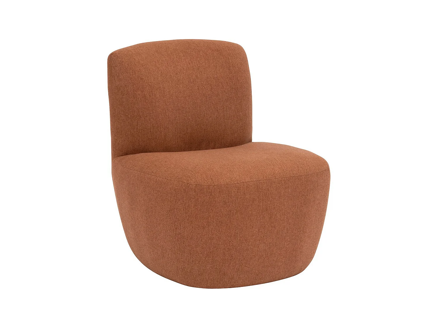 Chauffeuse, canapé avec 1 place en tissu coloris Terracotta et bois