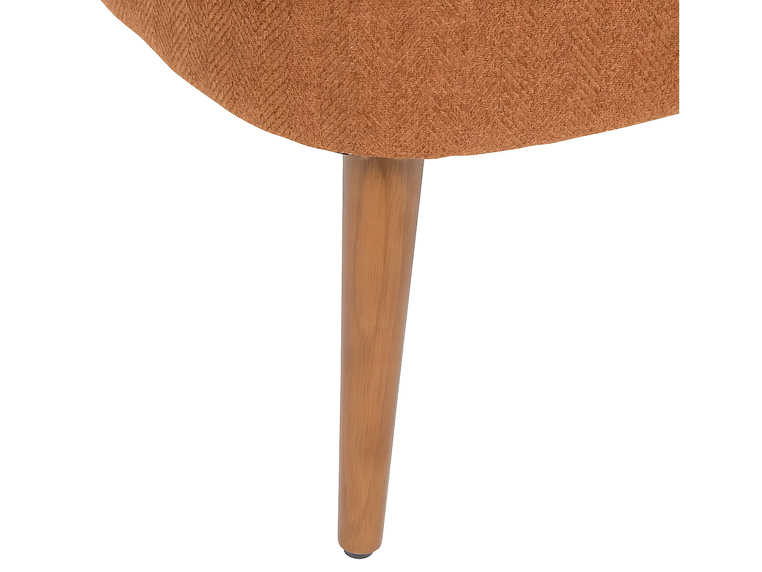Fauteuil  en PU coloris ambre , pieds en bois coloris naturel