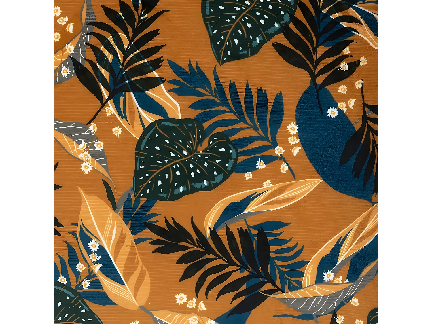 Fauteuil en velours multicolore et pieds bois coloris naturel