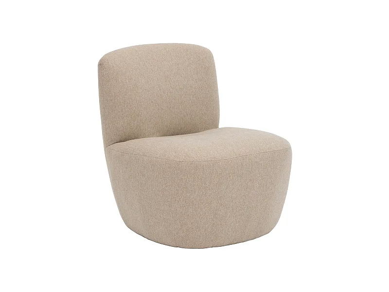 Chauffeuse, canapé avec 1 place en tissu coloris beige et bois - L. 65 x P. 71 x H. 68  cm