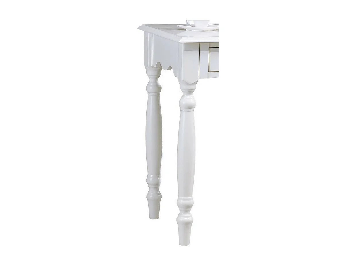 Meuble Secrétaire Blanc Style Anglais 4 Tiroirs 7 Niches L 100 H 114.3 P 56.4 cm