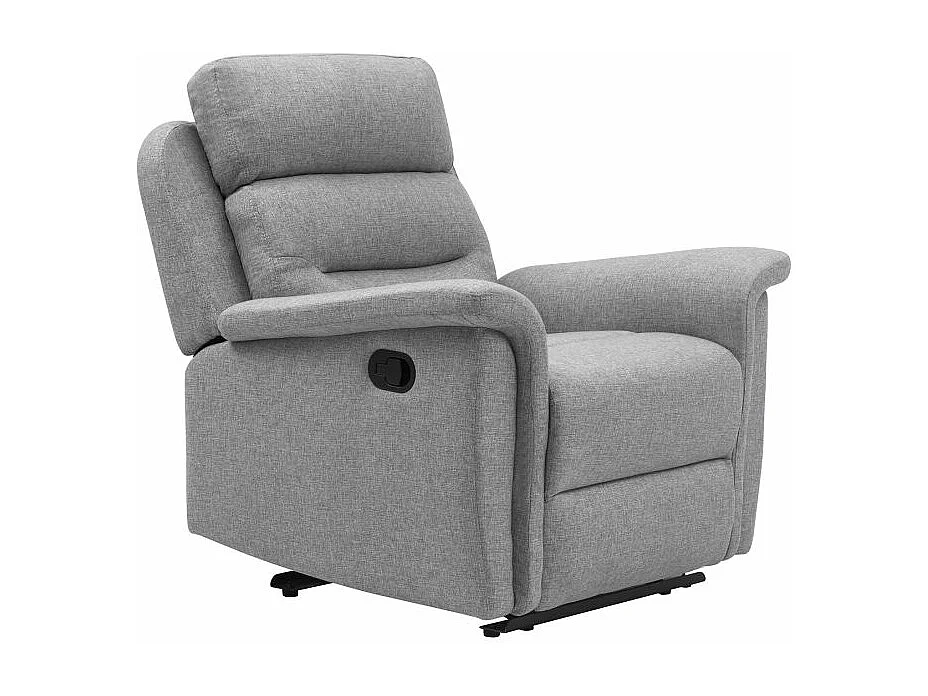 Ensemble canapé relax manuel Léon 2 places + fauteuil manuel en tissu gris clair - Loungitude