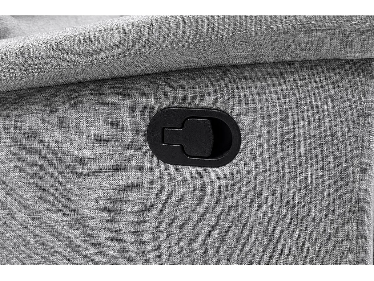 Ensemble canapé relax manuel Léon 2 places + fauteuil manuel en tissu gris clair - Loungitude