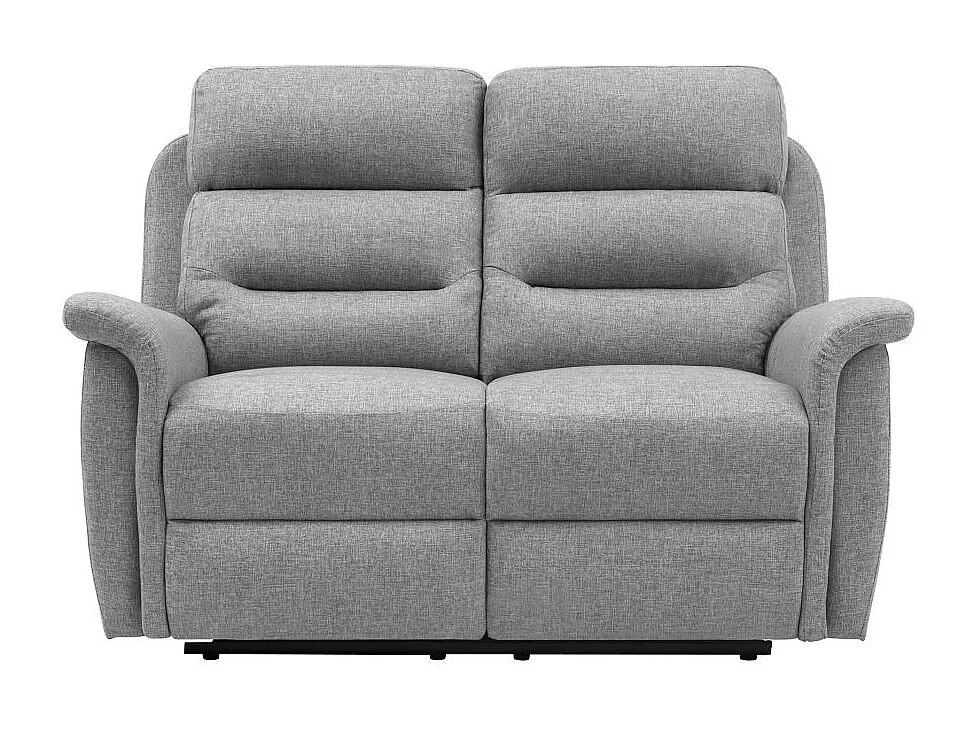 Ensemble canapé relax manuel Léon 2 places + fauteuil manuel en tissu gris clair - Loungitude