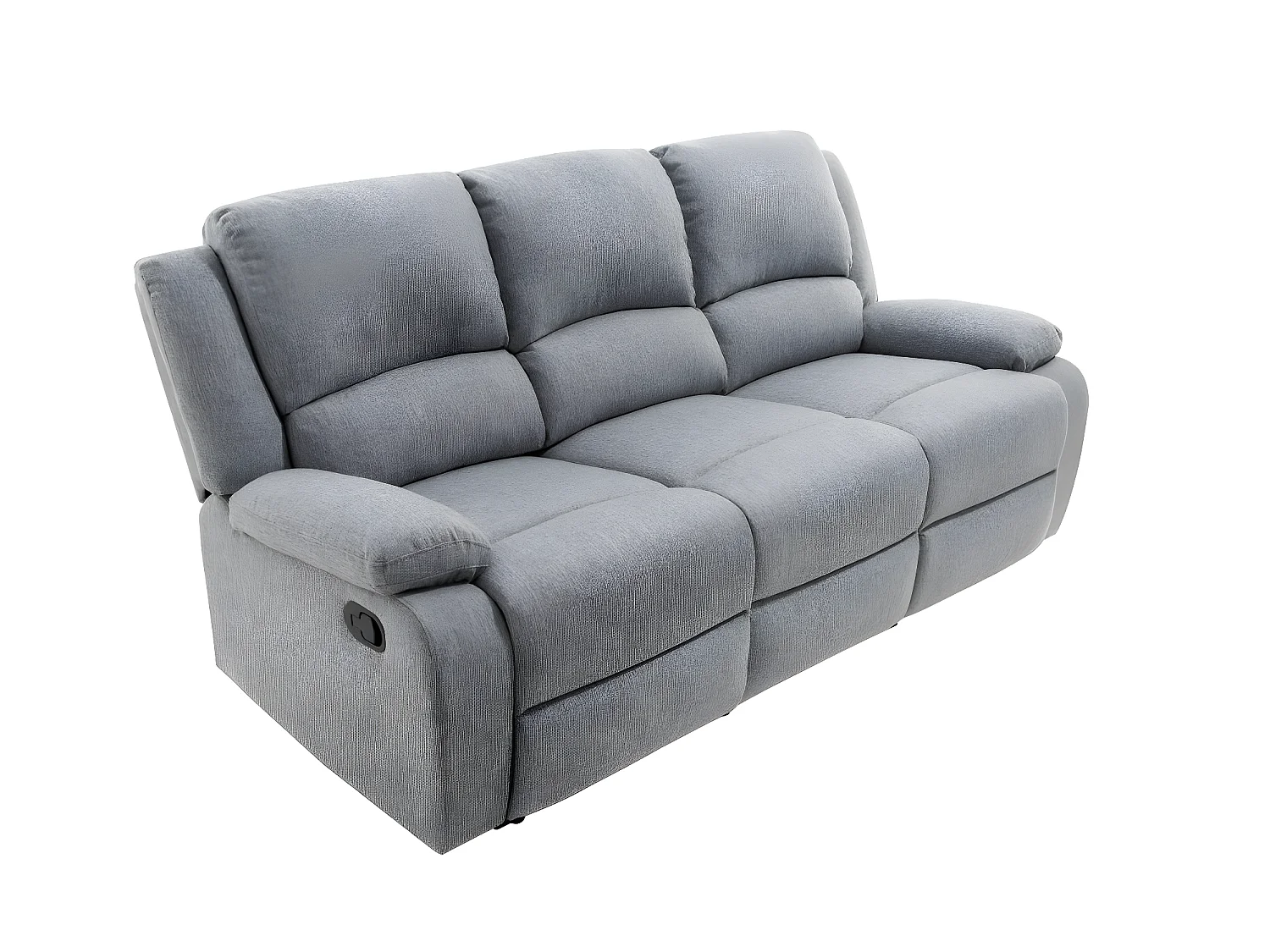 RELAXXO - Ensemble canapés relax manuels LEO 3 + 2 places en tissu - Gris clair