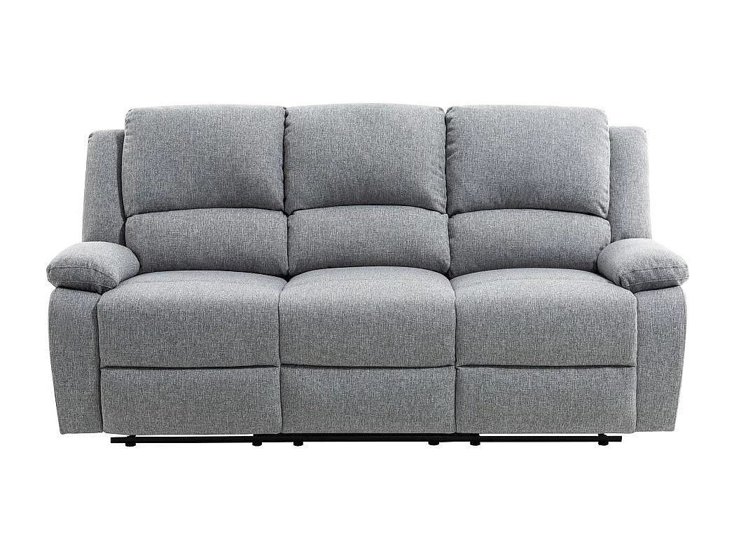 RELAXXO - Ensemble canapés relax manuels LEO 3 + 2 places en tissu - Gris clair
