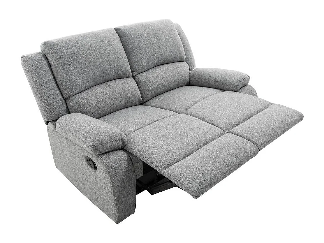 RELAXXO - Ensemble canapés relax manuels LEO 3 + 2 places en tissu - Gris clair