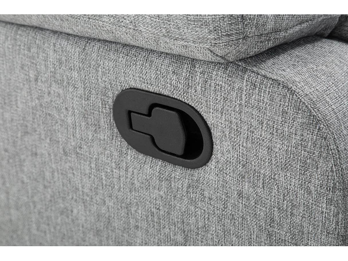 RELAXXO - Ensemble canapés relax manuels LEO 3 + 2 places en tissu - Gris clair