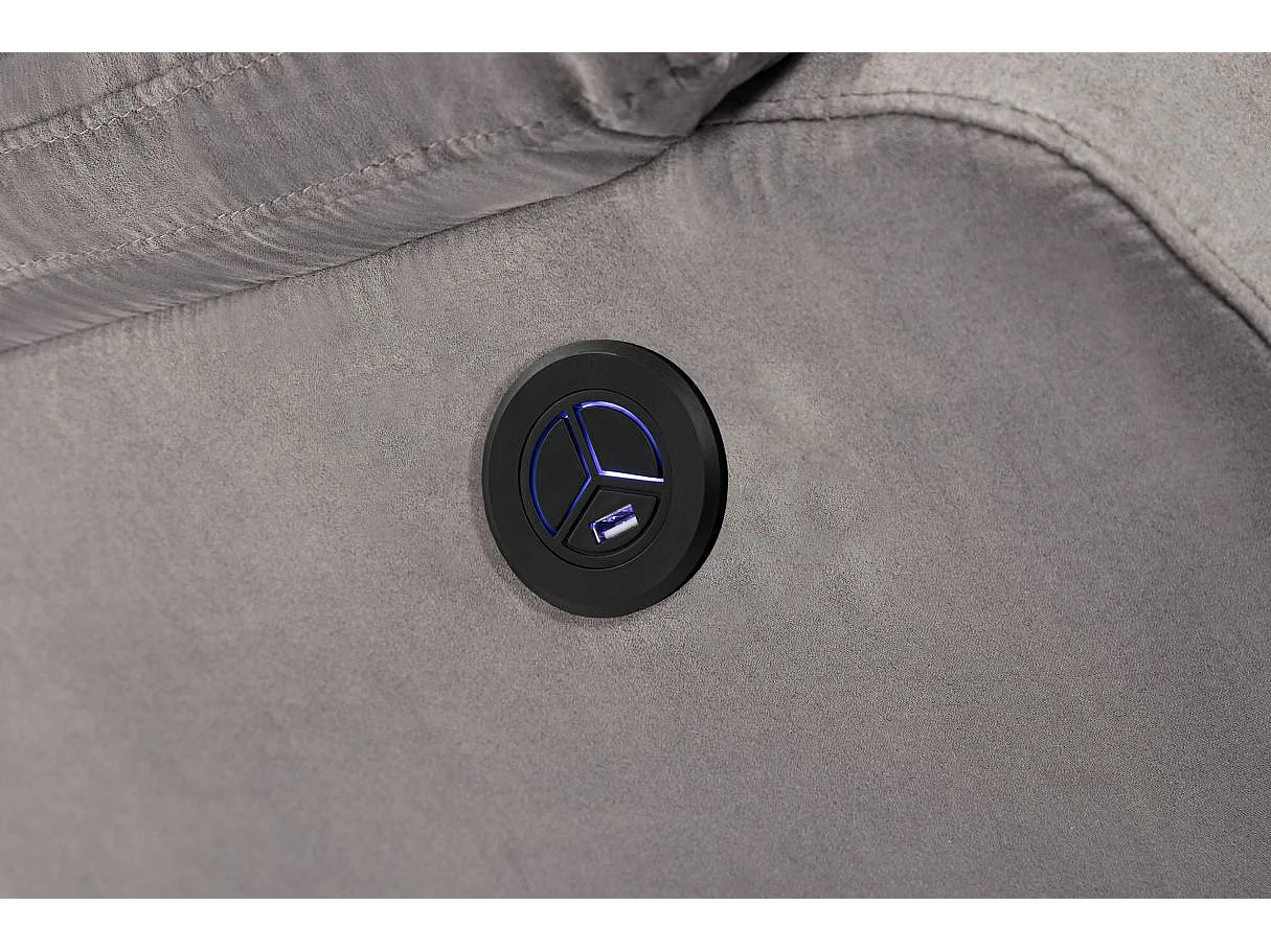 Ensemble canapé relax électrique Léo 3 places + fauteuil releveur en microfibre grise - Loungitude