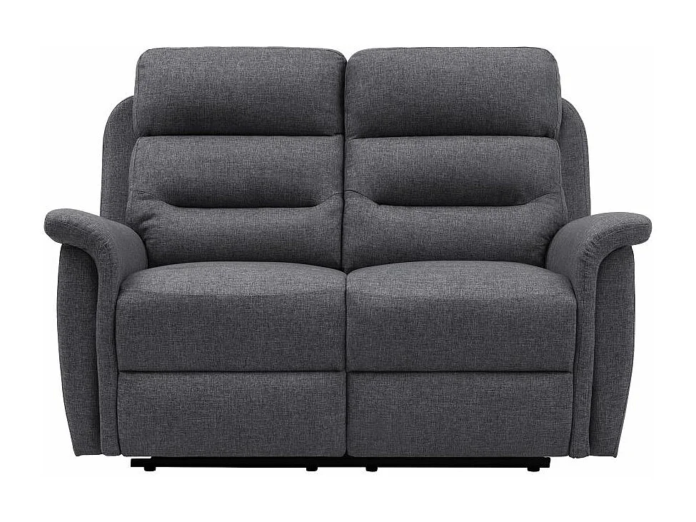Ensemble canapé relax manuel Léon 2 places + fauteuil manuel en tissu Gris anthracite - Loungitude