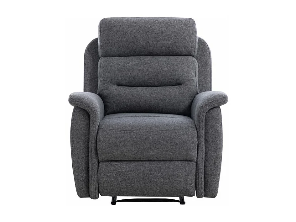 Ensemble canapé relax manuel Léon 2 places + fauteuil manuel en tissu Gris anthracite - Loungitude