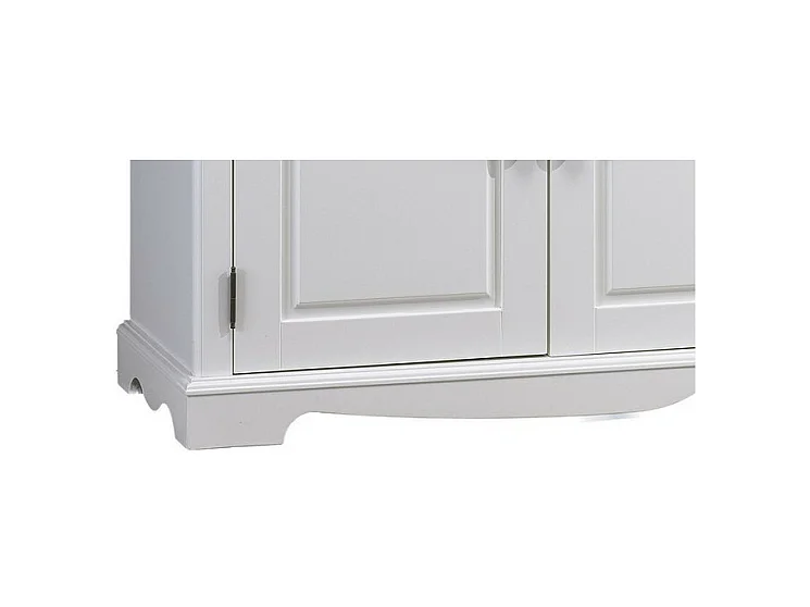 Vaisselier Blanc 5 Portes 5 Tiroirs 11 Niches Style Anglais L 146.6 H 186 P 42.5 cm