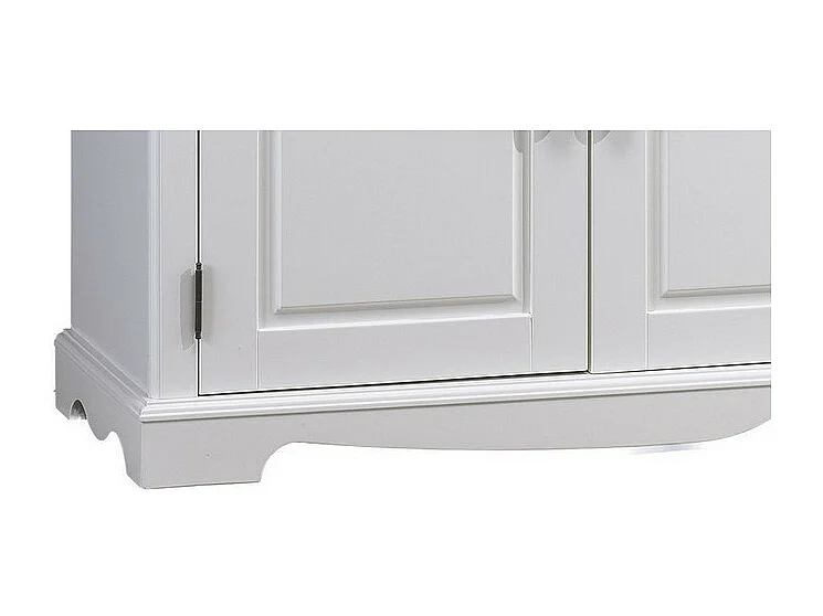 Vaisselier Blanc 5 Portes 5 Tiroirs 11 Niches Style Anglais L 146.6 H 186 P 42.5 cm