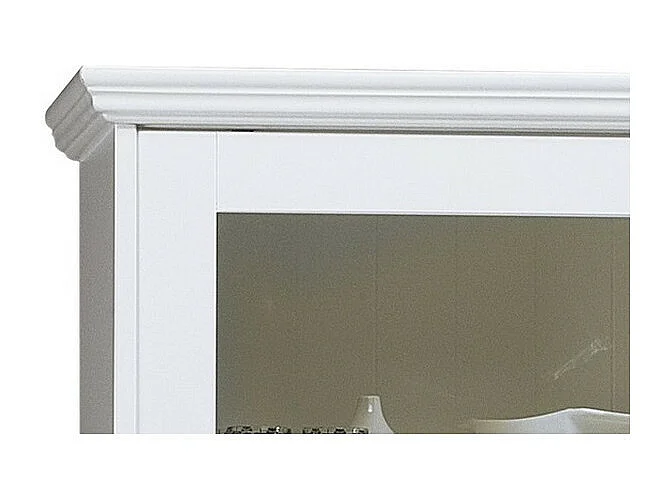 Vaisselier Blanc 4 Portes Coulissantes 2 Tiroirs 5 Niches L 121 H 198.8 P 42.3 cm