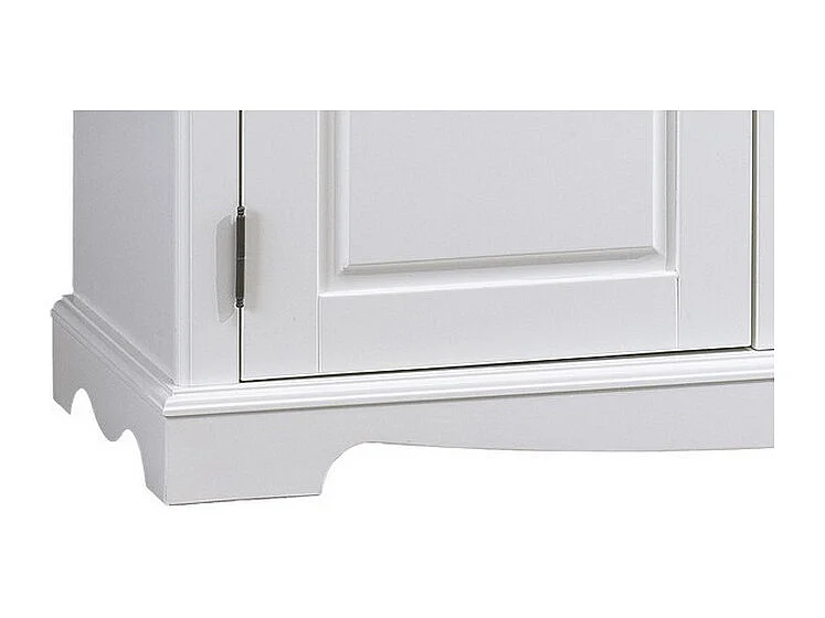 Buffet Vaisselier Blanc 4 Portes Style Anglais 6 Niches L 101 H 186 P 42 cm