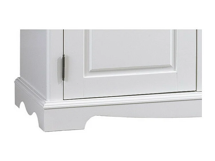 Buffet Blanc 3 Portes 3 Tiroirs Style Anglais 4 Niches L 146.6 H 89.6 P 42.5 cm