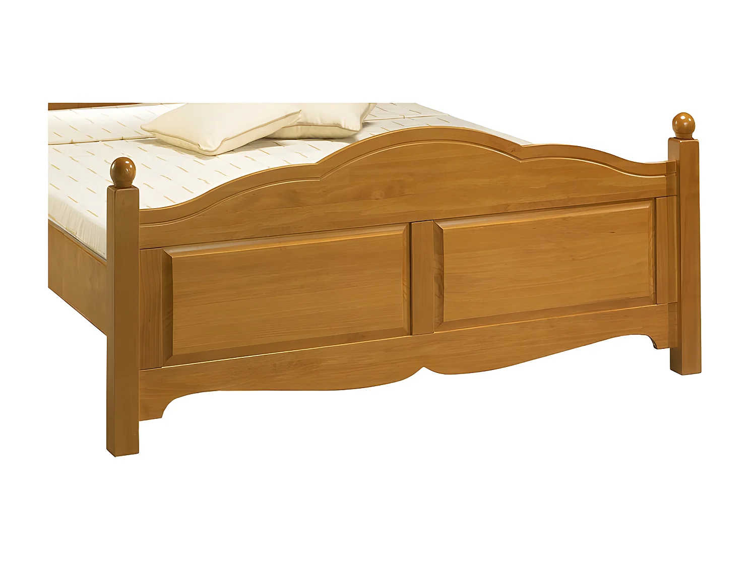 Lit 2 Places Pin Massif Miel Couchage 160x200 Style Anglais L 169 H 100 P 208 cm