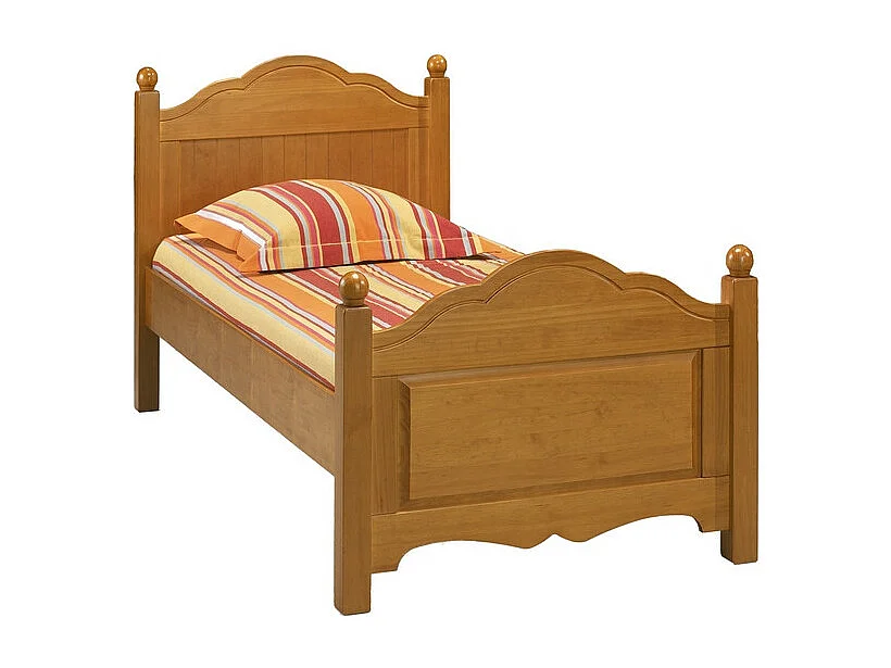 Lit 1 Place Pour Couchage 90 x 190 Pin Miel Style Anglais L 99 H 100 P 198 cm