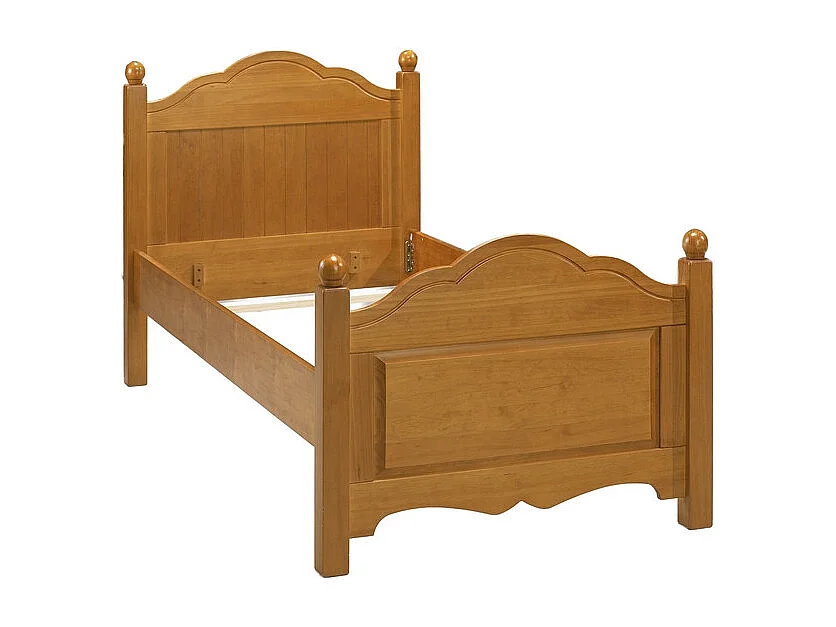 Lit 1 Place Pour Couchage 90 x 190 Pin Miel Style Anglais L 99 H 100 P 198 cm