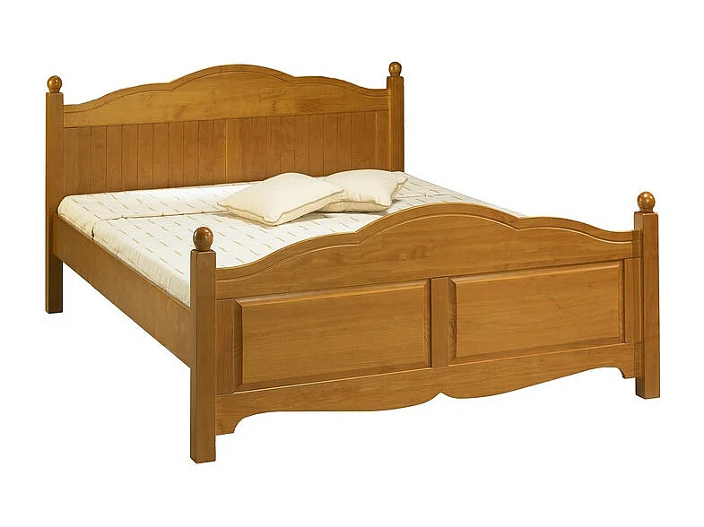 Lit 2 places Pin Miel Pour Couchage 140x190 Style Anglais L 149 H 100 P 198 cm