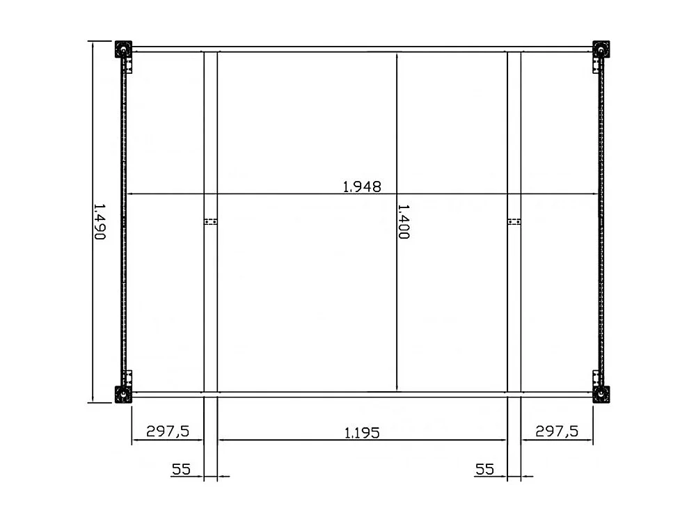 Lit 2 places Pin Miel Pour Couchage 140x190 Style Anglais L 149 H 100 P 198 cm