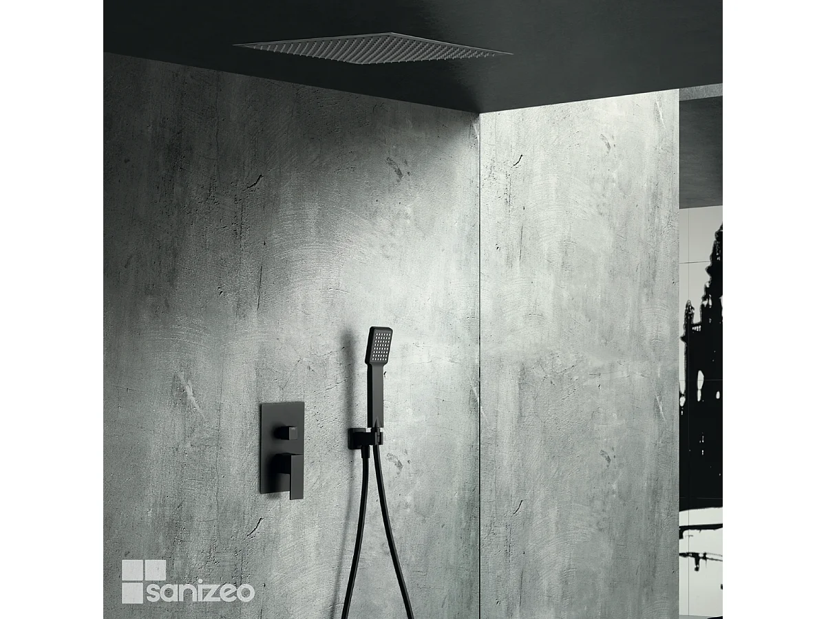 Colonne de Douche Encastrée noir mat anti-calcaire - Design Moderne et Économie d'eau - Kit Complet VOLGA IMEX