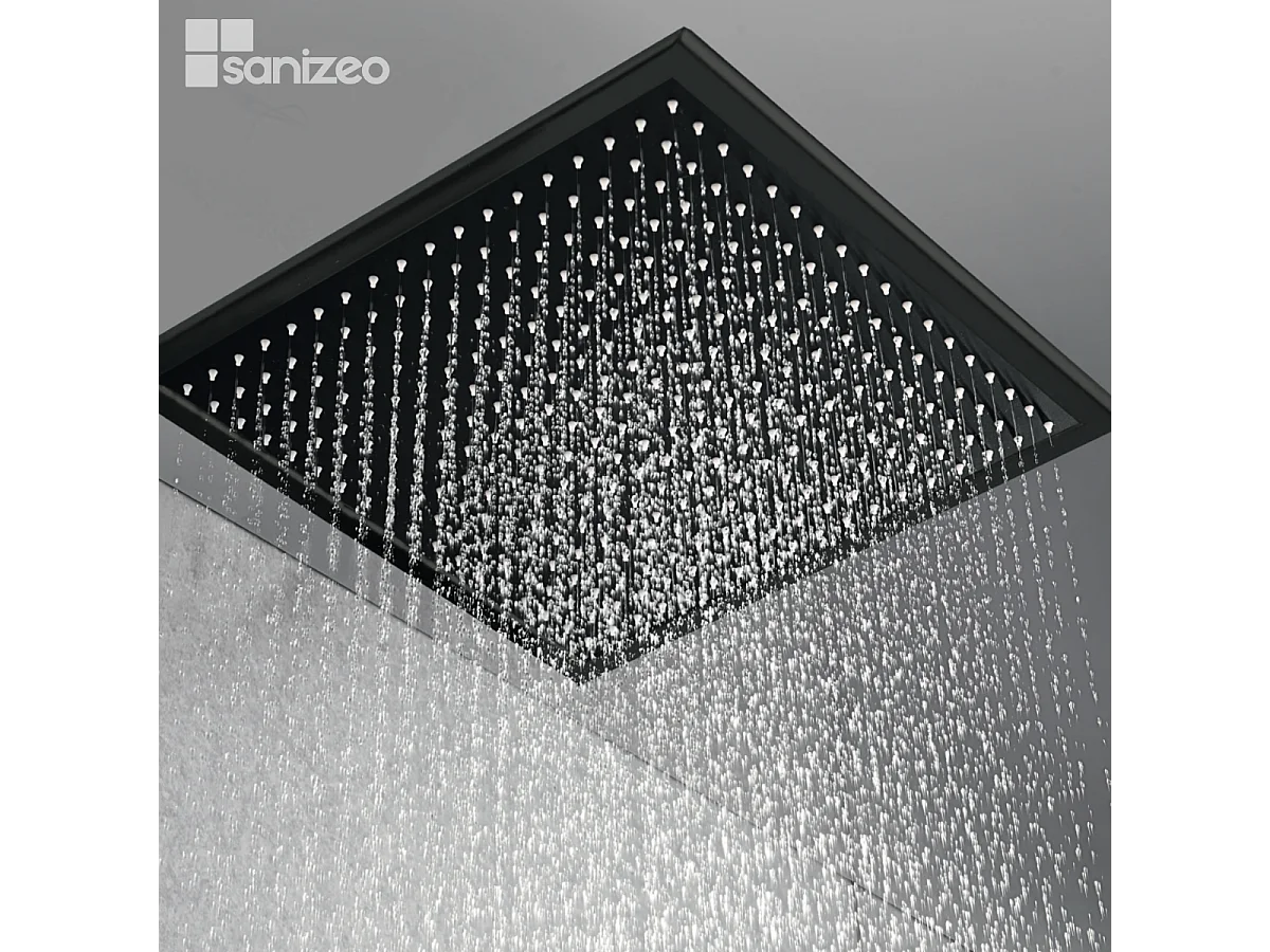 Colonne de Douche Encastrée noir mat anti-calcaire - Design Moderne et Économie d'eau - Kit Complet VOLGA IMEX