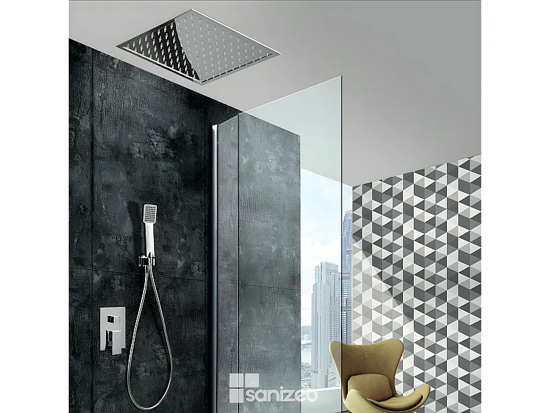 Colonne de Douche Encastrée chromé anti-calcaire - Design Moderne et Économie d'eau - Kit Complet VOLGA IMEX