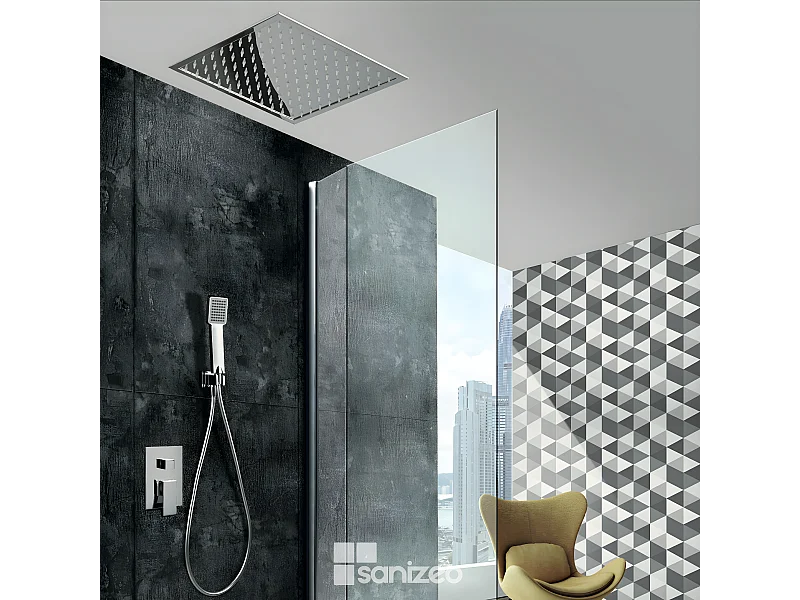 Colonne de Douche Encastrée chromé anti-calcaire - Design Moderne et Économie d'eau - Kit Complet VOLGA IMEX