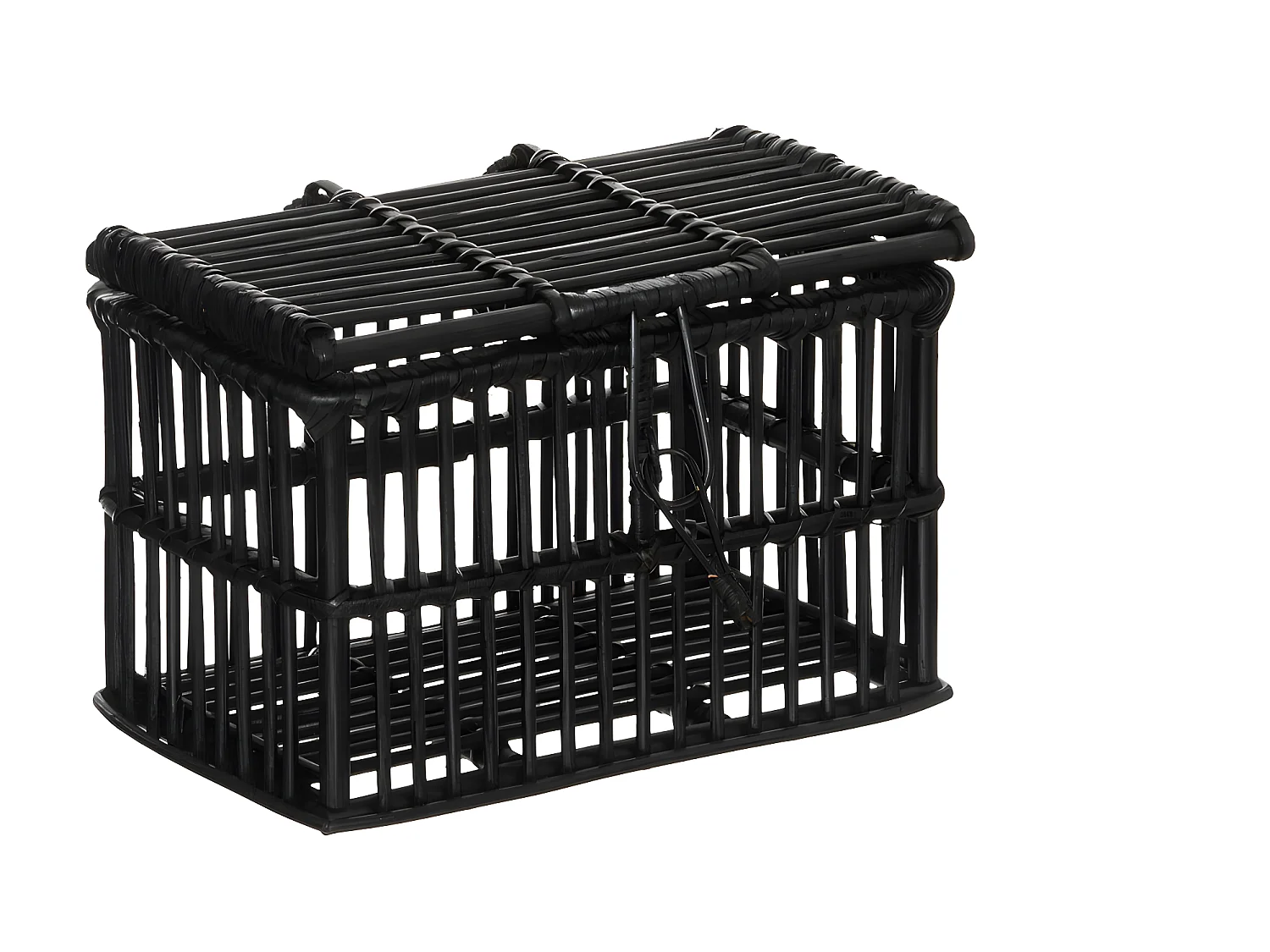 Set de 3 Malles de rangement en Rotin Noir L 45 L 39 et L 33 cm