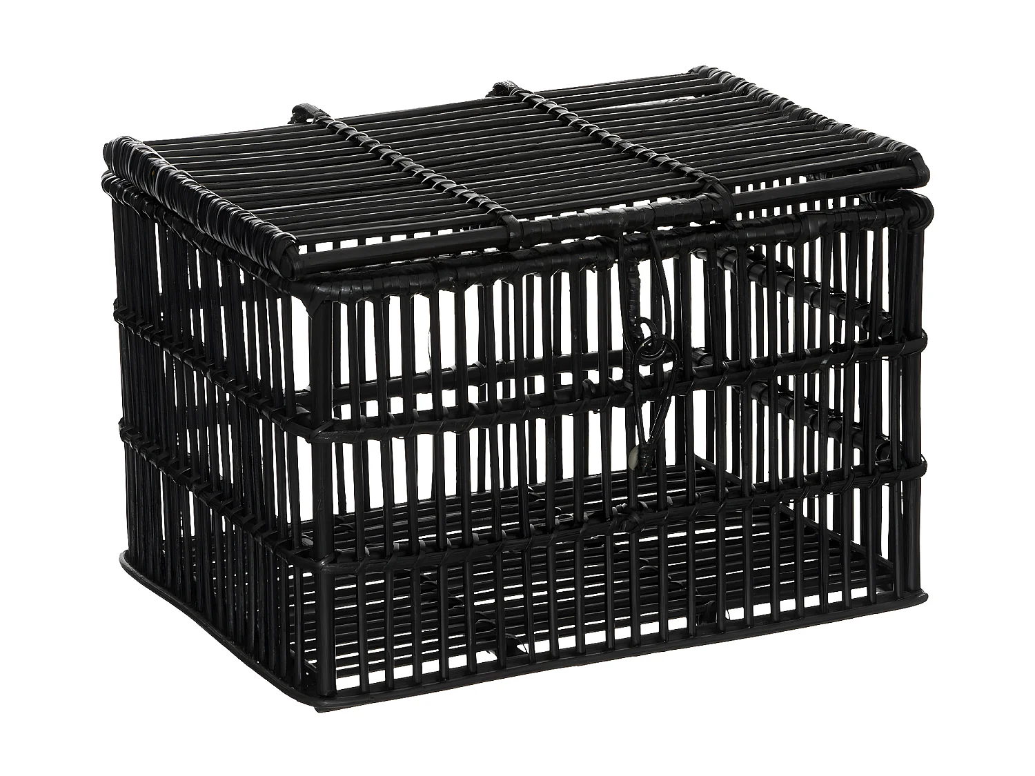 Set de 3 Malles de rangement en Rotin Noir L 45 L 39 et L 33 cm