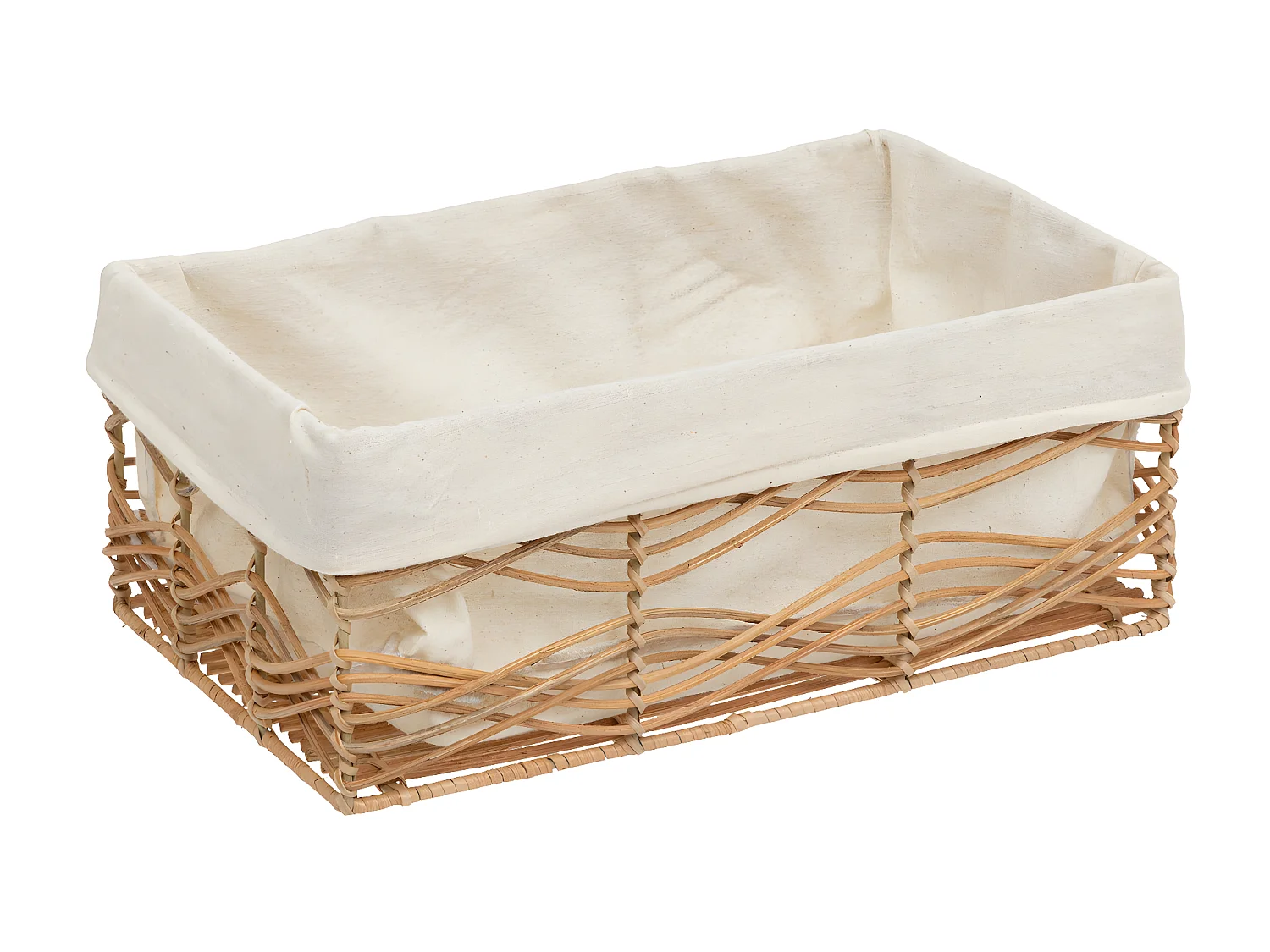 Lot de 4 Caisses de rangement Cagettes en Fer et Rotin L 48 L 43 L 37 et L 33 cm