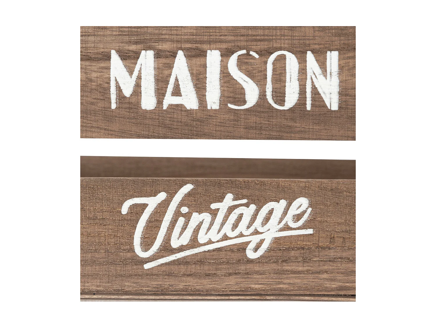 Lot de 3 Caisses de rangement Cagettes en Bois Marron Vintage L 35 L 29 et L 23 cm