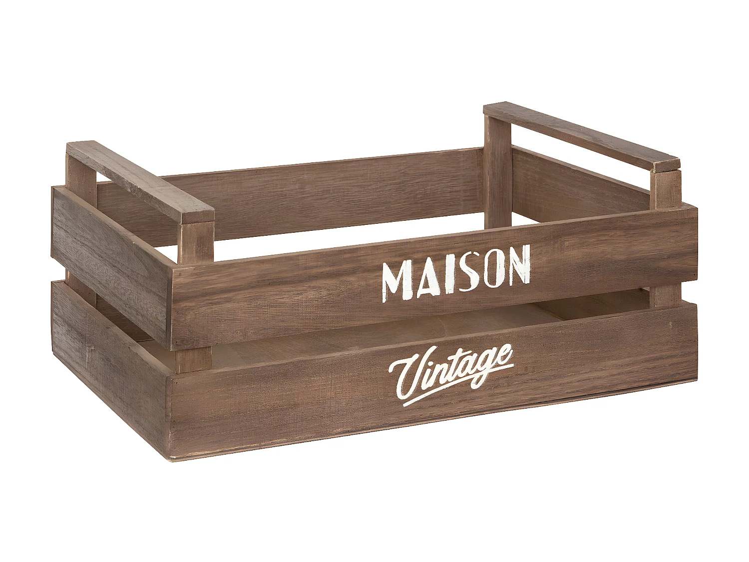 Lot de 3 Caisses de rangement Cagettes en Bois Marron Vintage L 35 L 29 et L 23 cm