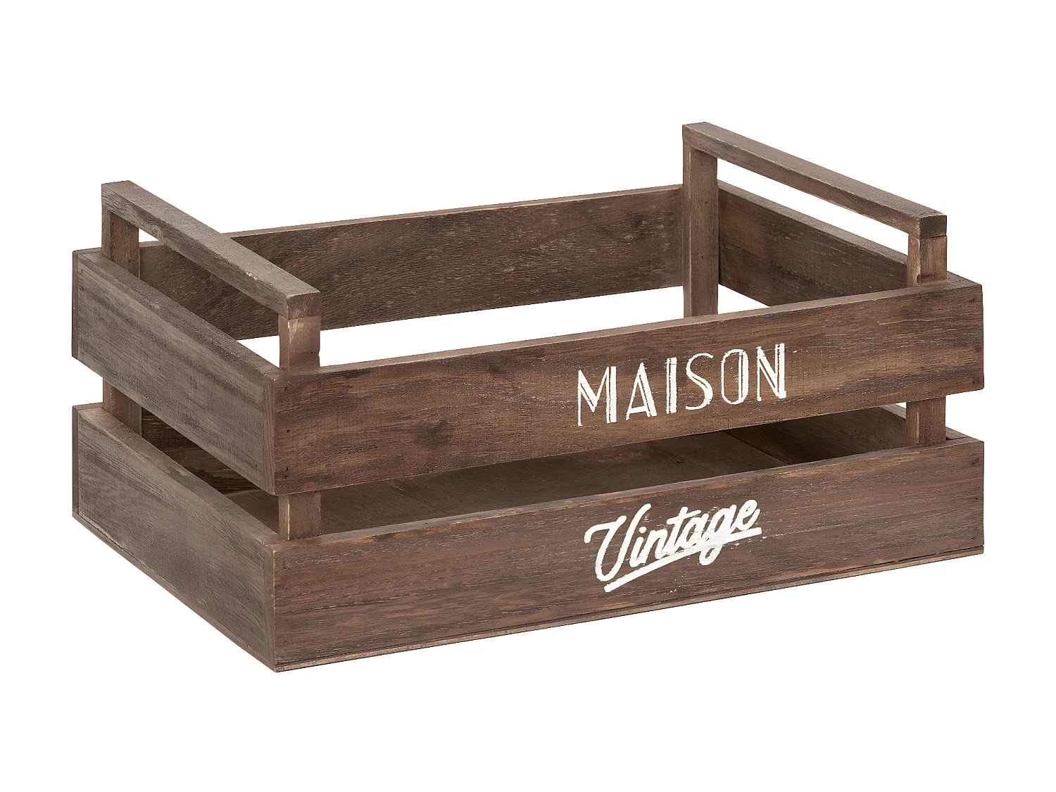 Lot de 3 Caisses de rangement Cagettes en Bois Marron Vintage L 35 L 29 et L 23 cm