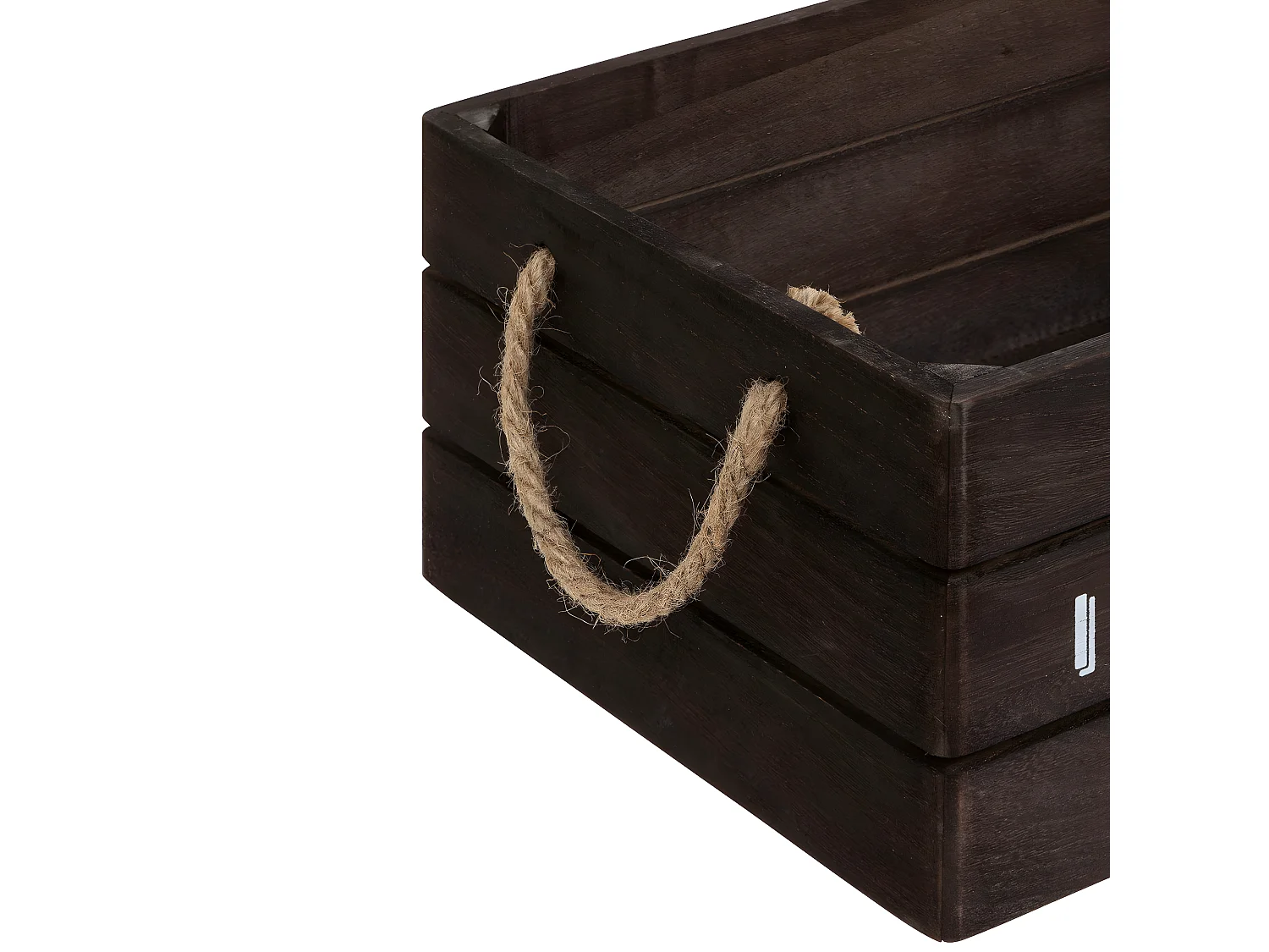 Lot de 3 Caisses de rangement Cagettes en Bois Marron Tonka et Corde