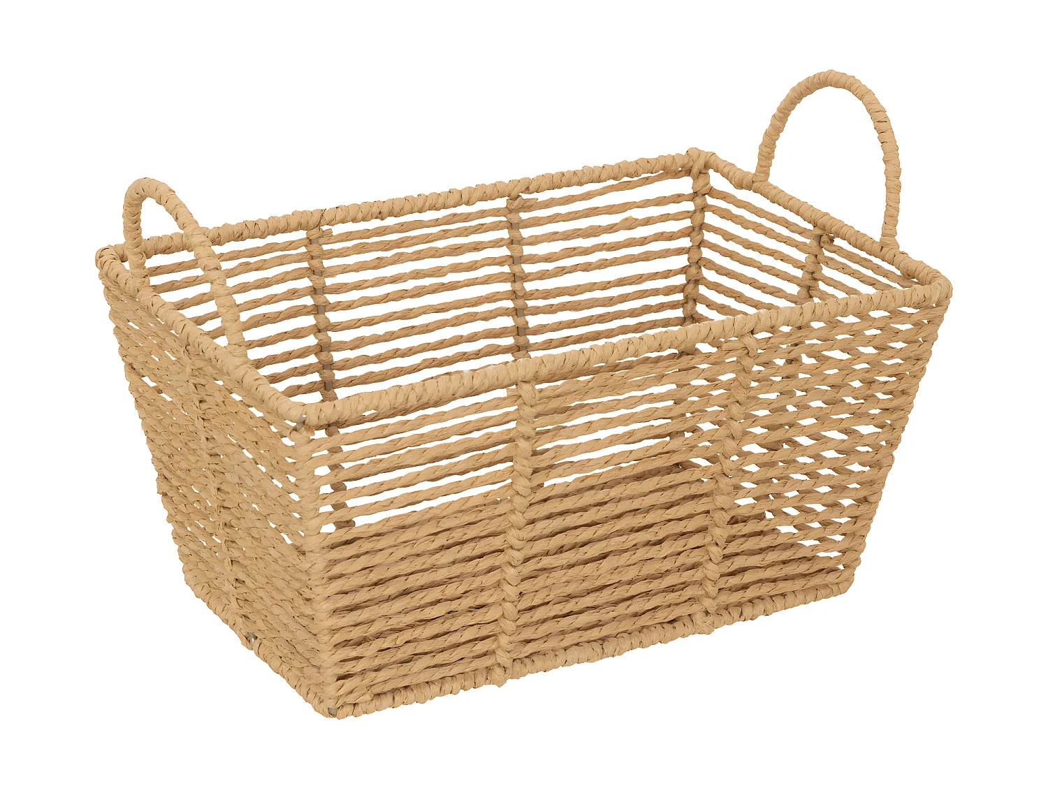 Lot de 2 Caisses de rangement Beige L 35 et L 30 cm