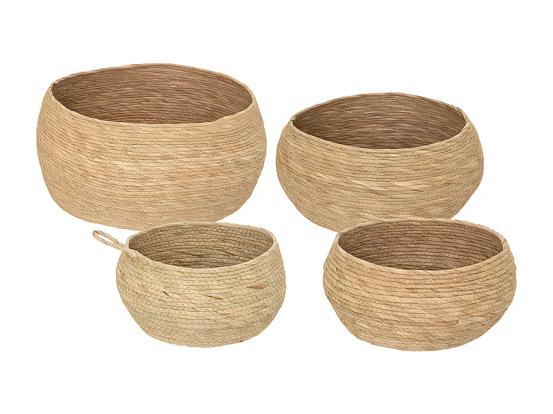 Lot de 4 Paniers de rangement Beige D 50 D 40 D 30 et D 22 cm