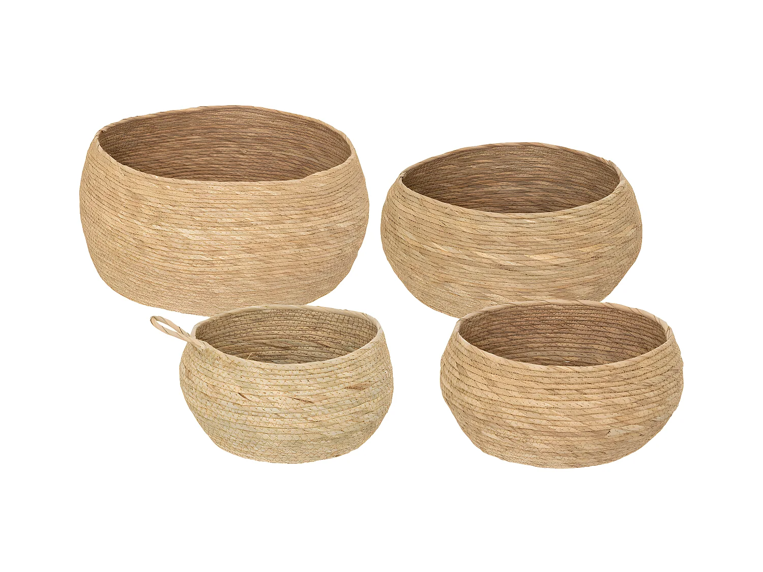 Lot de 4 Paniers de rangement Beige D 50 D 40 D 30 et D 22 cm