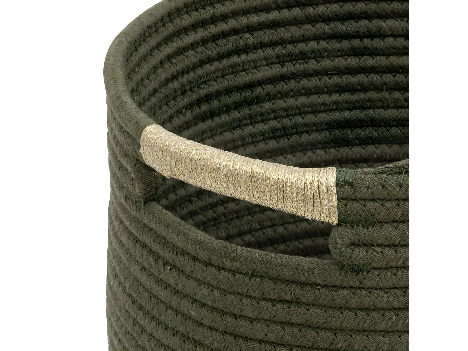 Lot de 2 Paniers de rangement Kaki et Blanc D 31 et D 27 cm