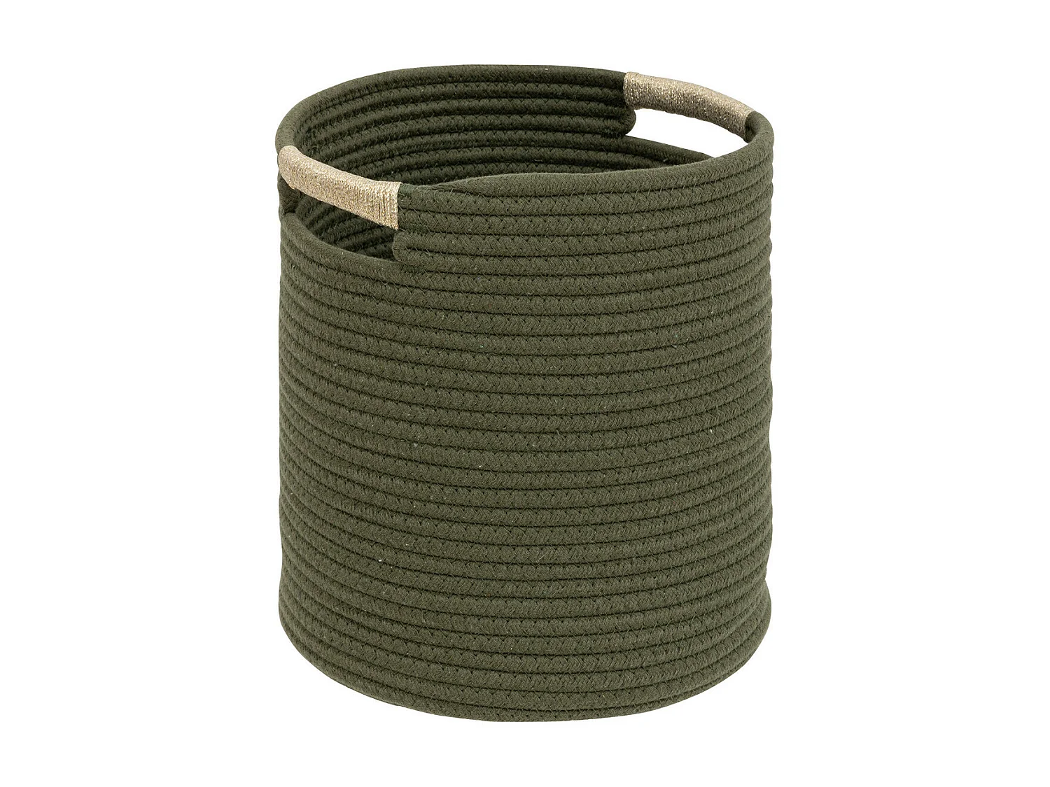 Lot de 2 Paniers de rangement Kaki et Blanc D 31 et D 27 cm