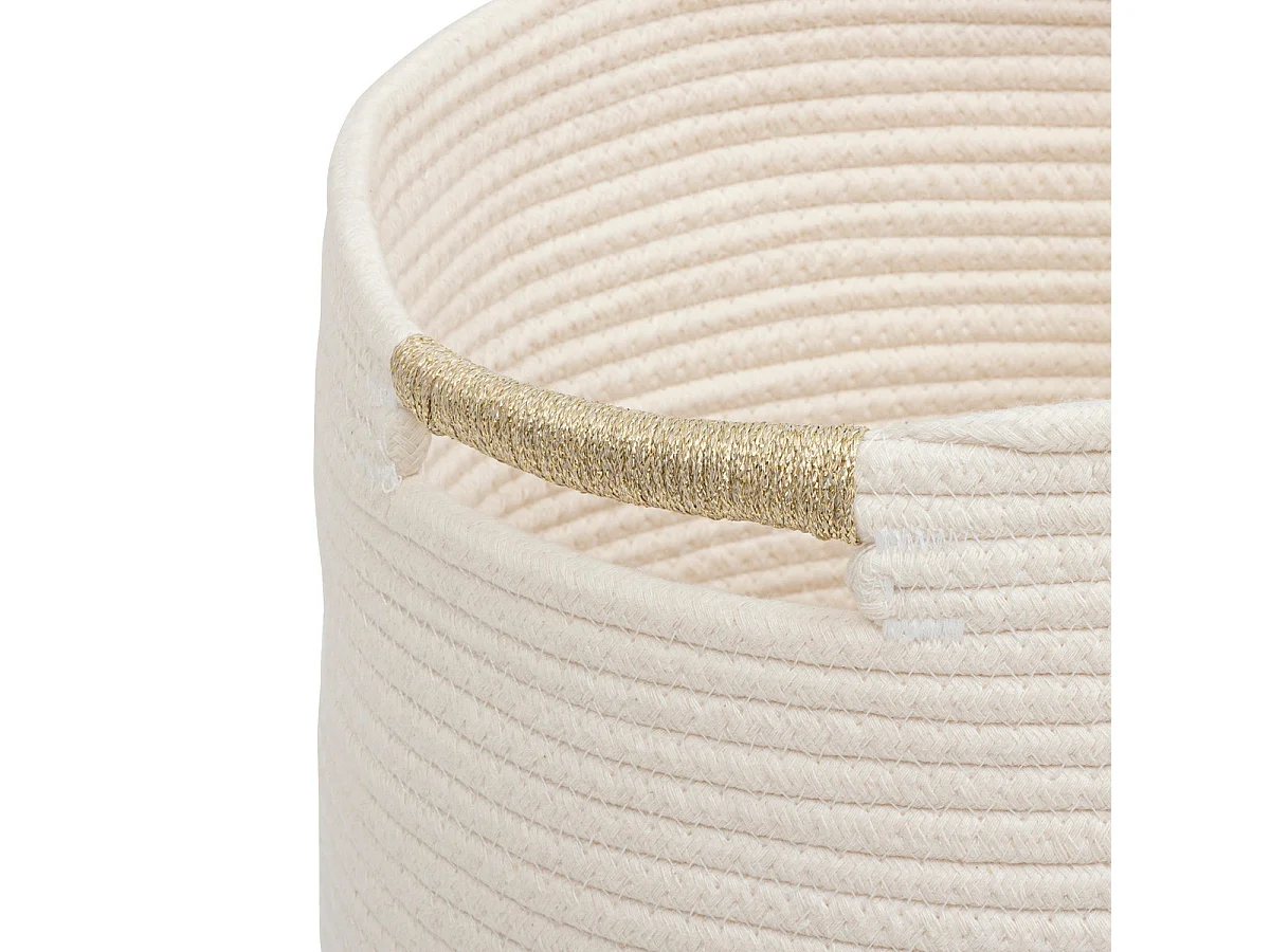 Lot de 2 Paniers de rangement Kaki et Blanc D 31 et D 27 cm