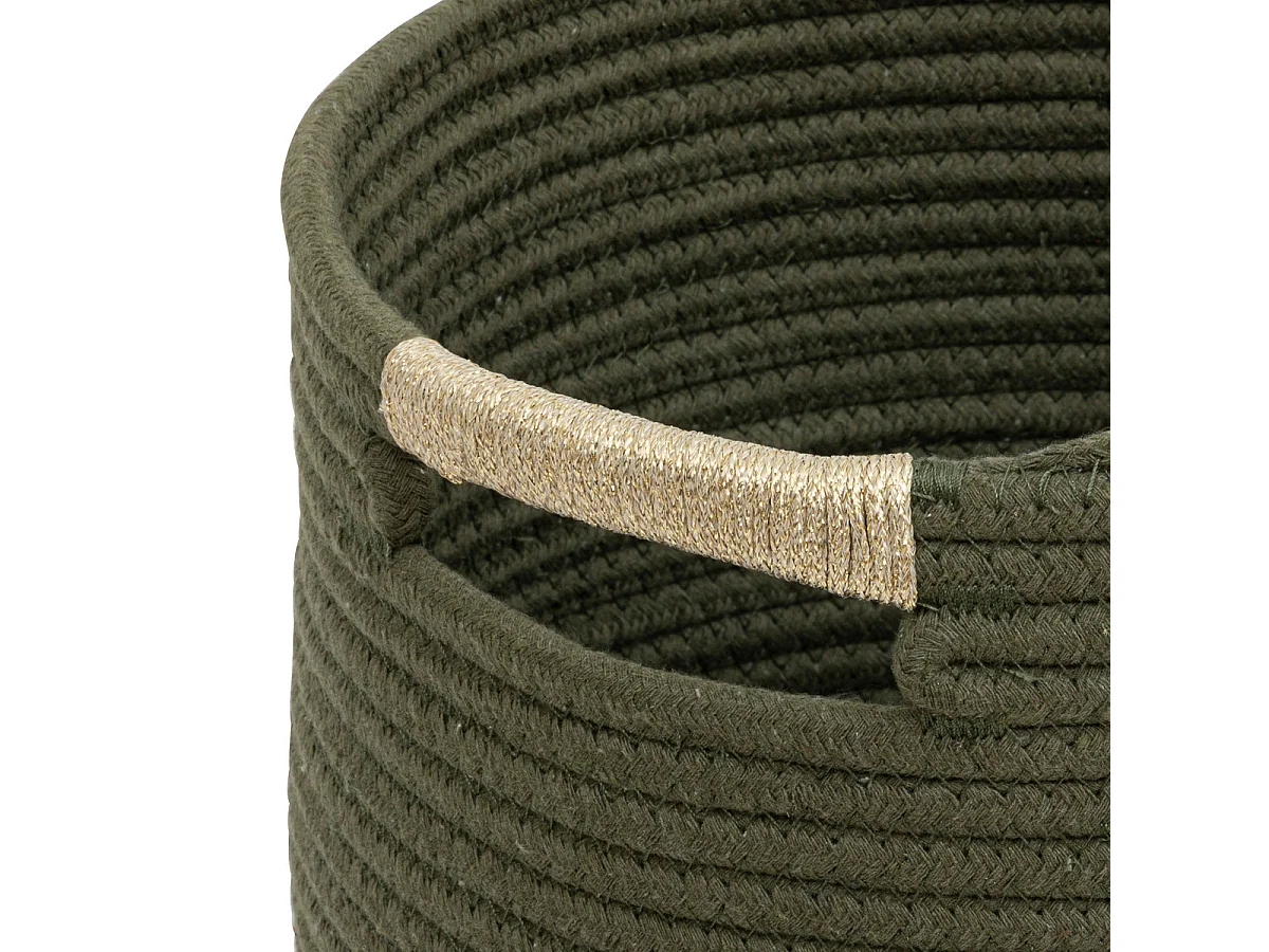 Lot de 2 Paniers de rangement Kaki et Blanc D 31 et D 27 cm