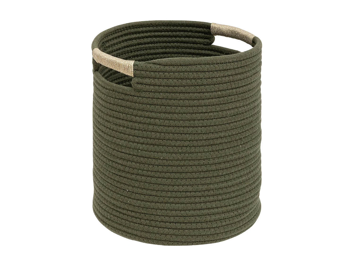 Lot de 2 Paniers de rangement Kaki et Blanc D 31 et D 27 cm