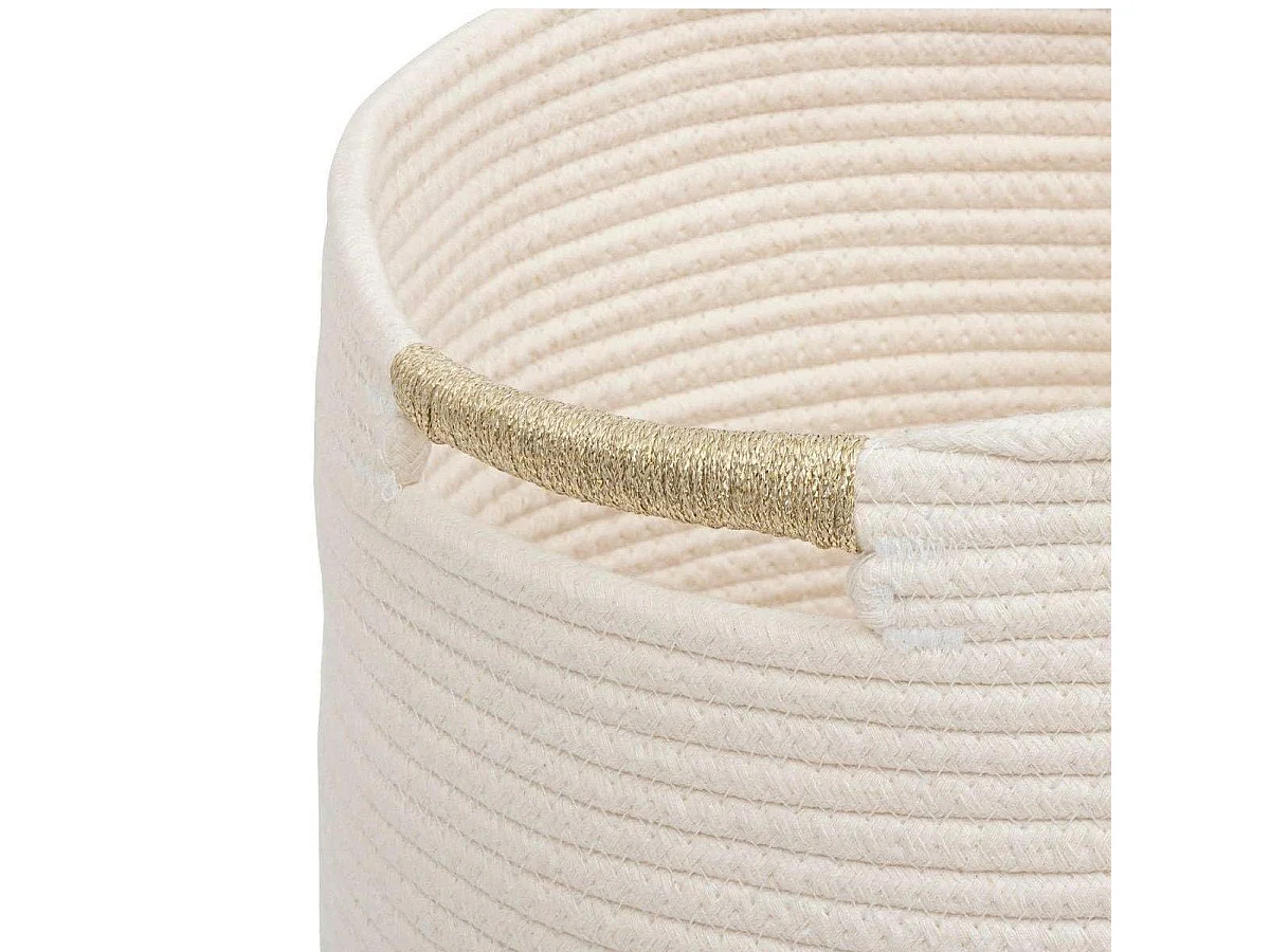 Lot de 2 Paniers de rangement Kaki et Blanc D 31 et D 27 cm