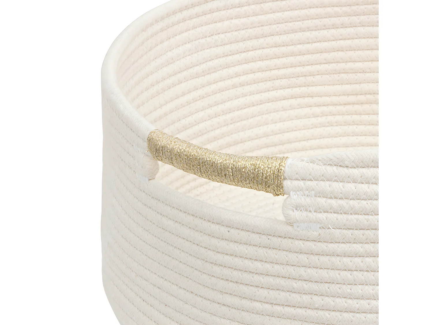 Lot de 2 Paniers de rangement Kaki et Blanc D 39 et D 34 cm