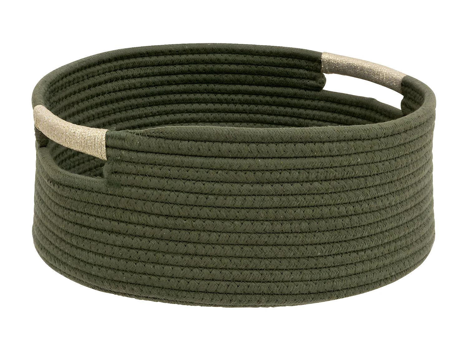 Lot de 2 Paniers de rangement Kaki et Blanc D 39 et D 34 cm