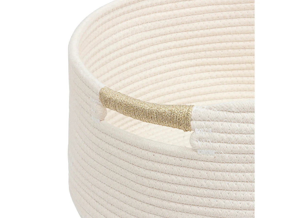 Lot de 2 Paniers de rangement Kaki et Blanc D 39 et D 34 cm