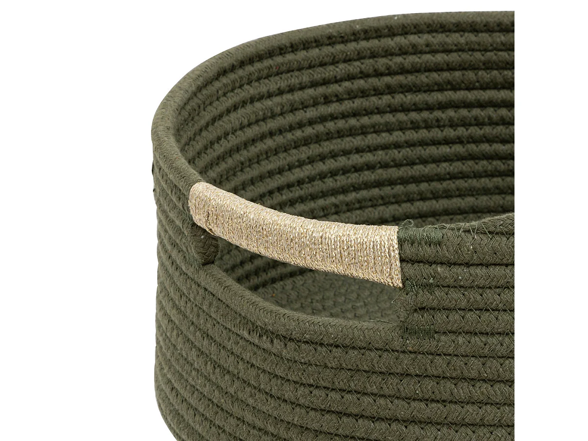 Lot de 2 Paniers de rangement Kaki et Blanc D 39 et D 34 cm