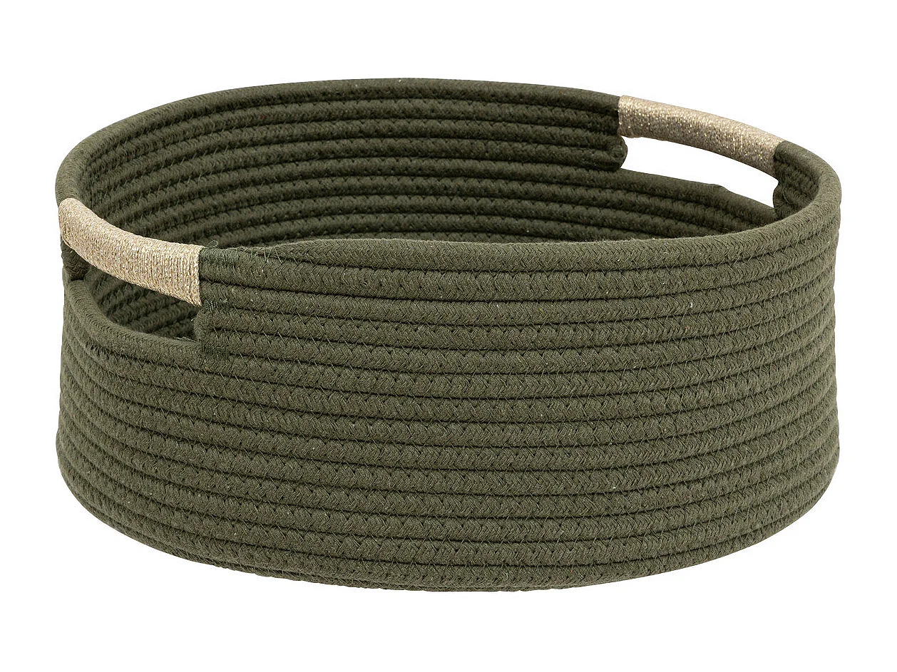 Lot de 2 Paniers de rangement Kaki et Blanc D 39 et D 34 cm